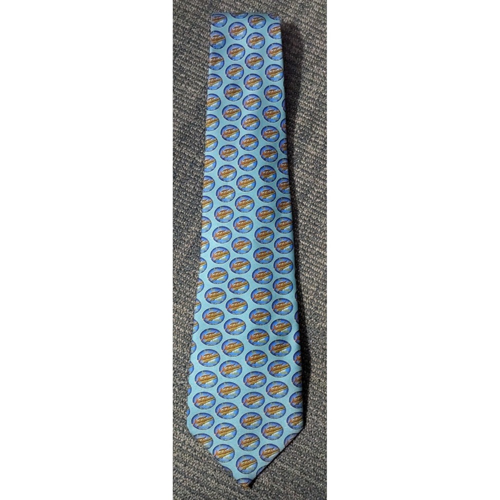 Narragansett Beer Men's Tie Necktie HI-NEIGHBOR Teal Blue Lager Logo 59"